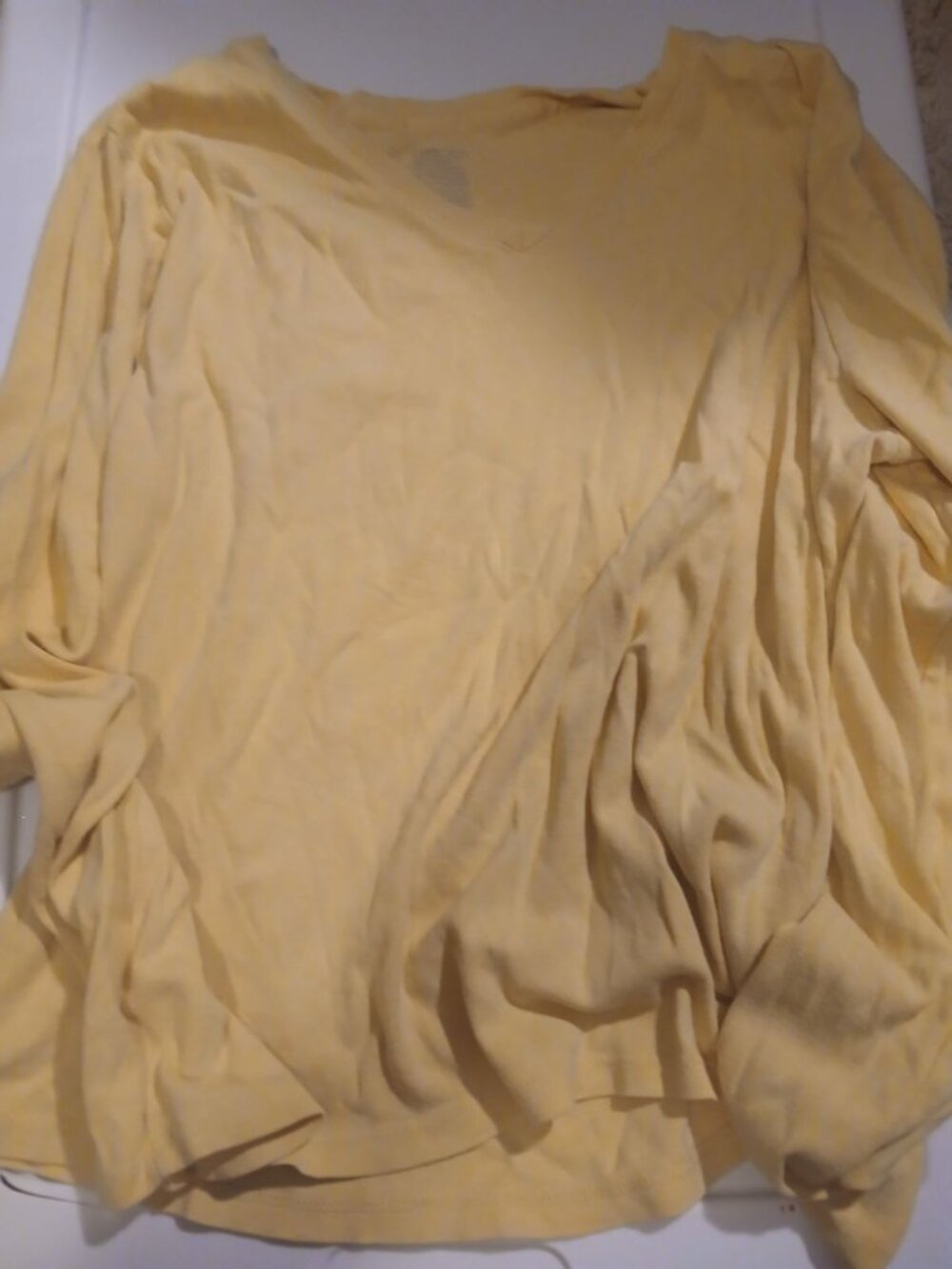 Cherokee Womens L Yellow Long Sleeve Shirt